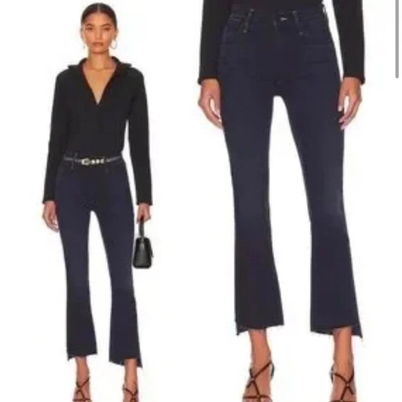 MOTHER The Insider Crop Step Fray Night in Paris Jeans - Picture 1 of 8
